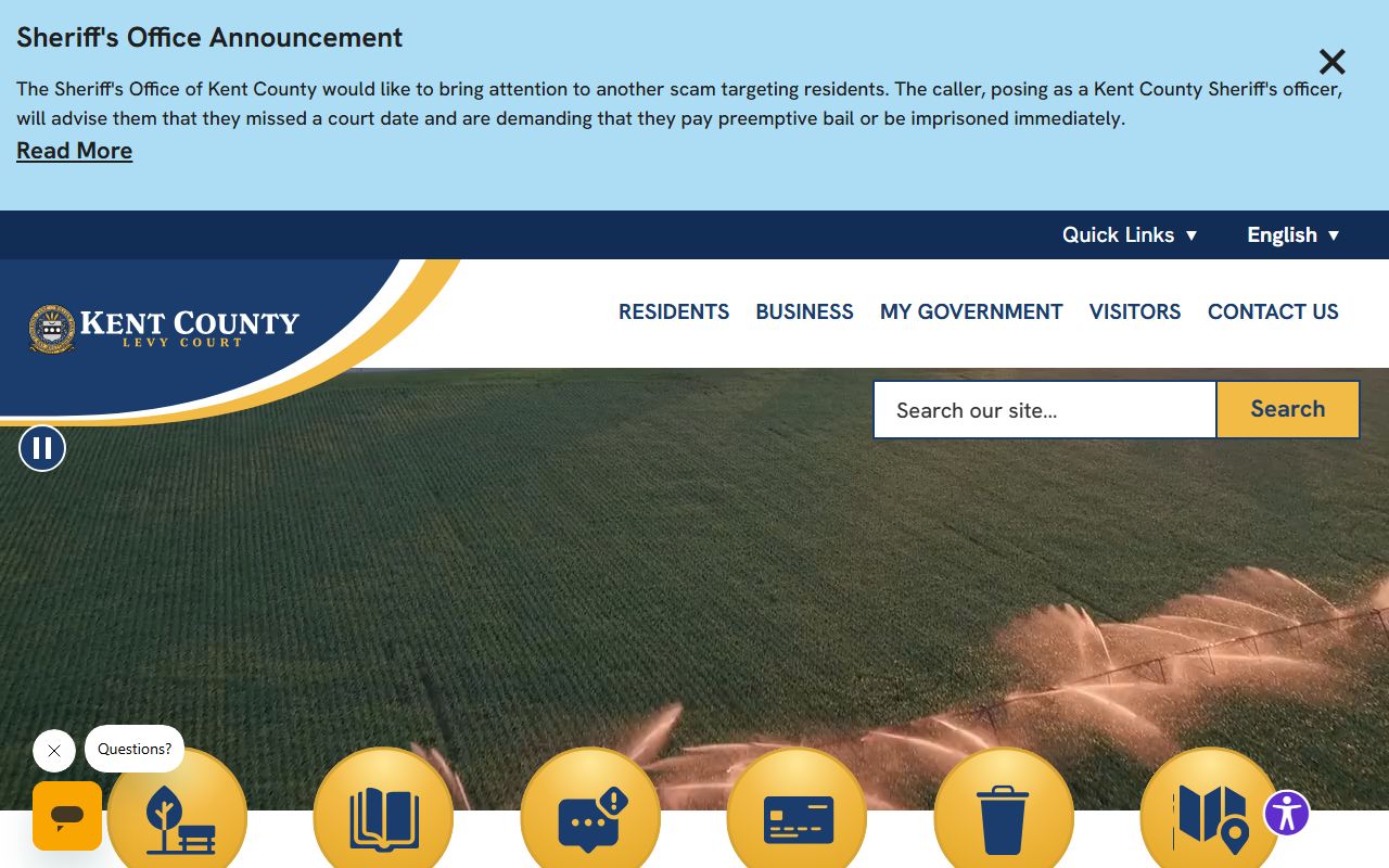 Kent County Sheriff's Office page for felony records and civil process